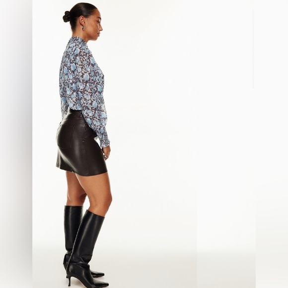 Aritzia Wilfred Valencia Blouse Floral Women's Top puff sleeves medium - Picture 9 of 9